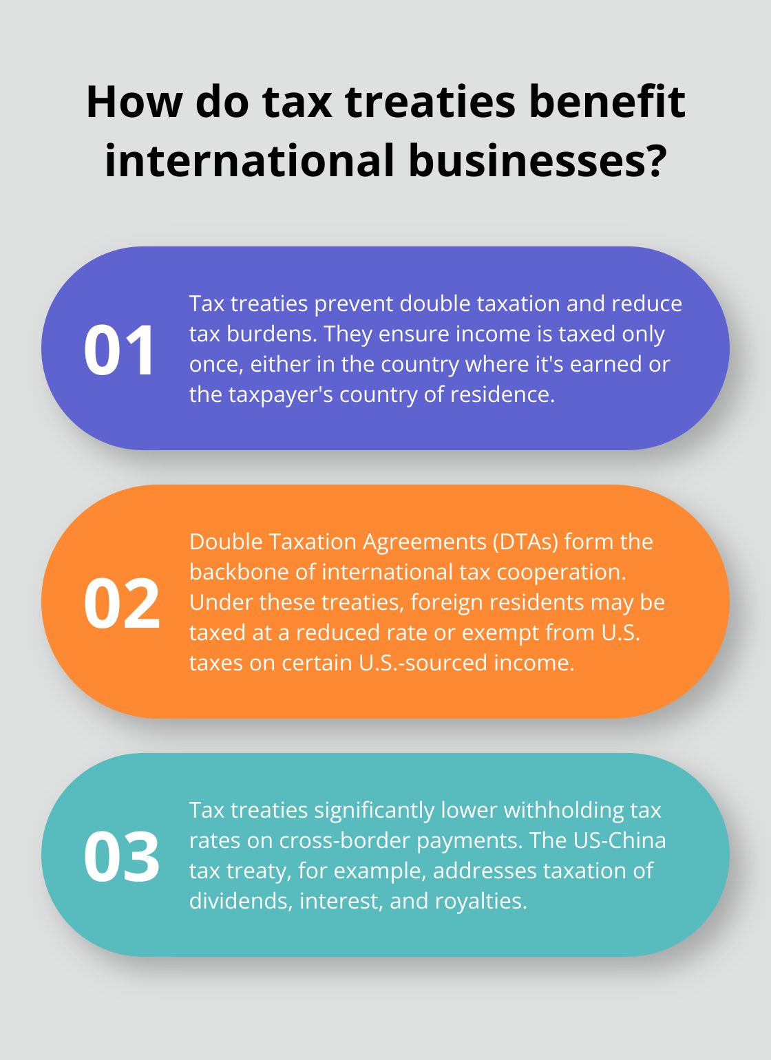 Fact - How do tax treaties benefit international businesses?