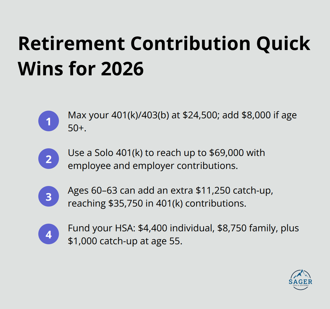 Quick list of 2026 retirement and HSA contribution limits for high earners - tax reduction strategies for high-income earners