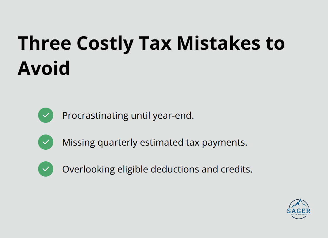 Checklist of the three most common and costly tax mistakes business owners make.